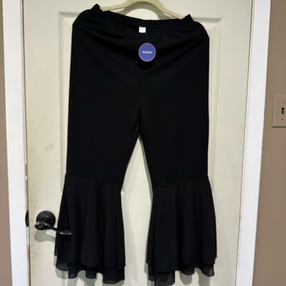 Black Ruffled Women's Pants